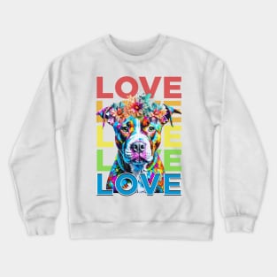 Rainbow Pitbull Love Crewneck Sweatshirt